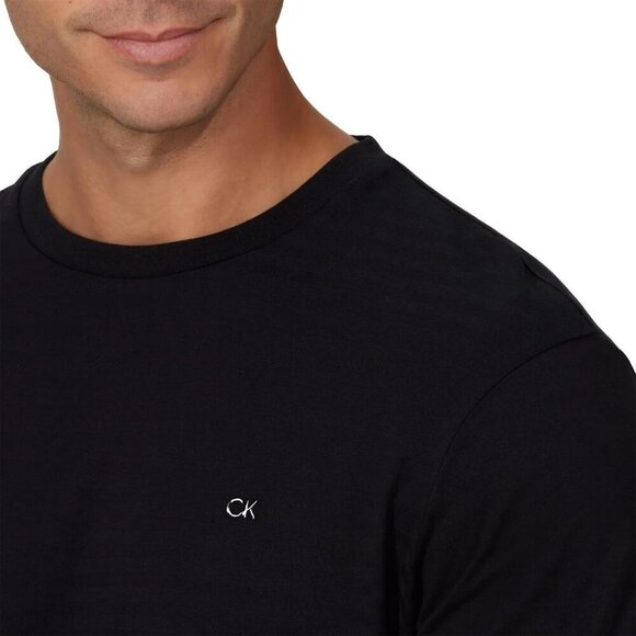 Calvin Klein Mens Beige Dress Tee T-Shirt Crew Neck Cotton Small New a0904 - Picture 2 of 5